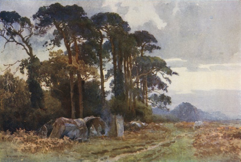 Cyganie w Coldharbour (kolor lito) autorstwa Ernest William Haslehust