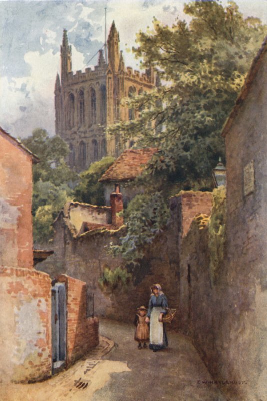 Gwynne Street od miejsca urodzenia Nell Gwynne (kolor lito) autorstwa Ernest William Haslehust