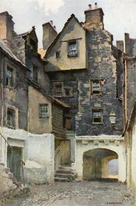 W Bakehouse Close: Rezydencja markiza Huntly (kolor lito) autorstwa Ernest William Haslehust