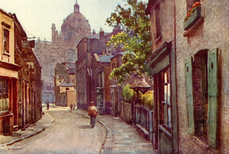 Lancelot Place, Knightsbridge (kolor lito) autorstwa Ernest William Haslehust