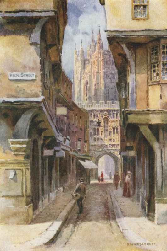 Mercery Lane (kolor lito) autorstwa Ernest William Haslehust