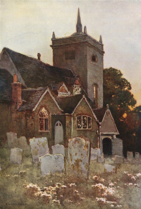 Kościół Minstead (kolor lito) autorstwa Ernest William Haslehust
