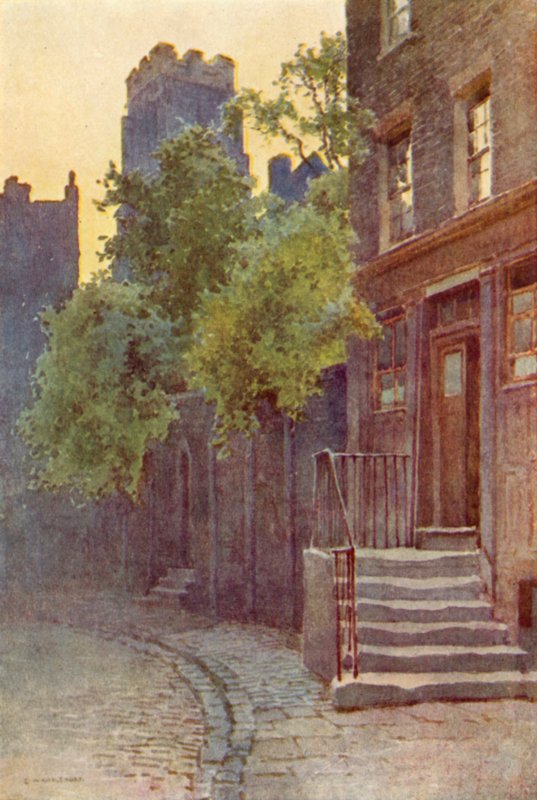 Old Barrack Yard, Belgravia (kolor lito) autorstwa Ernest William Haslehust