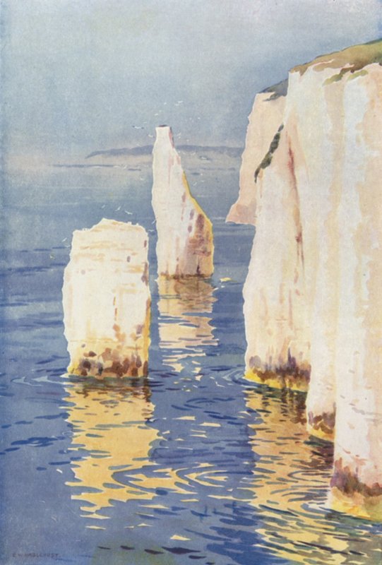Old Harry Rocks, Swanage (członkowie kolorowi) autorstwa Ernest William Haslehust