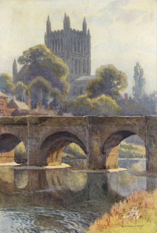 Stary most Wye (kolor lito) autorstwa Ernest William Haslehust