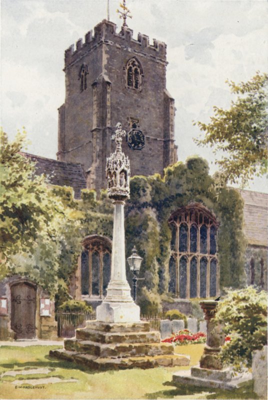 Kościół parafialny, Folkestone (kolor lito) autorstwa Ernest William Haslehust