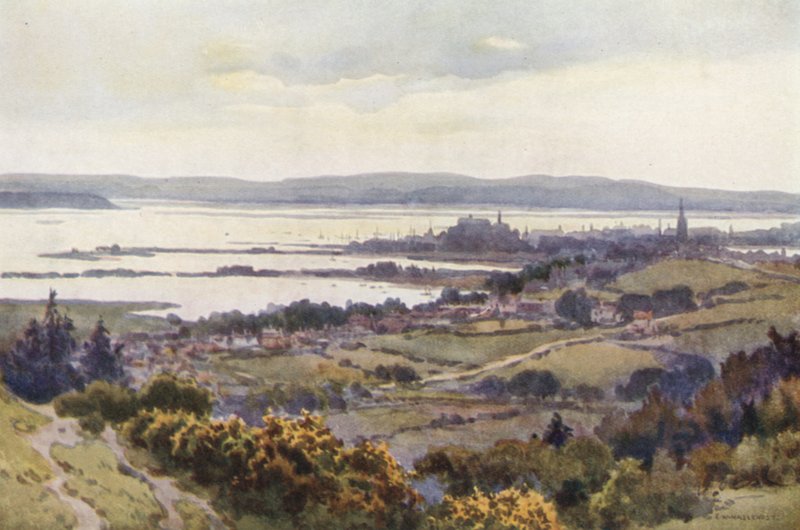 Poole Harbour ze Wzgórza Konstytucyjnego (kolor lito) autorstwa Ernest William Haslehust