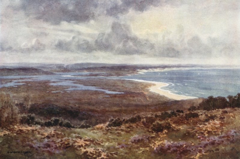 Poole Harbour ze Studland (kolor lito) autorstwa Ernest William Haslehust