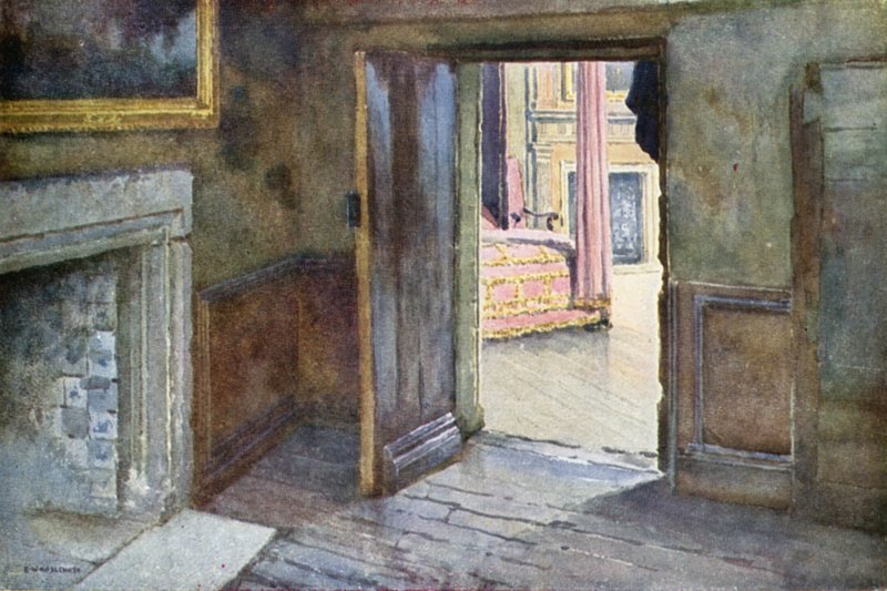 Sala Wieczerzy Królowej Marii, Pałac Holyrood (kolor lito) autorstwa Ernest William Haslehust