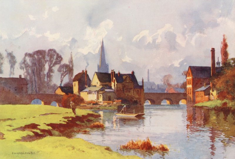 Tamiza: Abingdon (kolorowa litografia) autorstwa Ernest William Haslehust