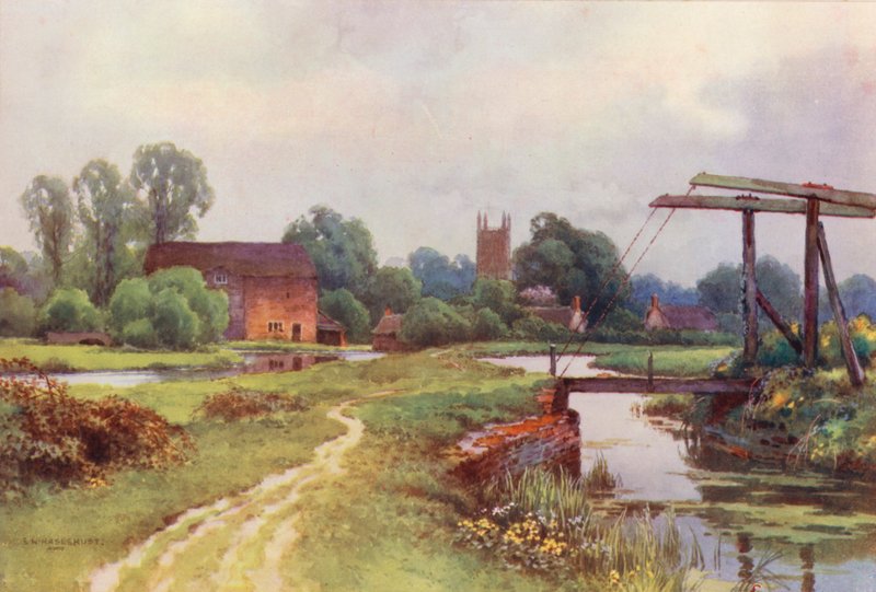 Tamiza: Cricklade (kolorowa litografia) autorstwa Ernest William Haslehust