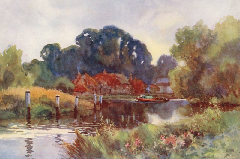 Tamiza: Pangbourne (kolorowa litografia) autorstwa Ernest William Haslehust