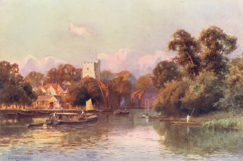 Tamiza: Twickenham (kolorowa litografia) autorstwa Ernest William Haslehust