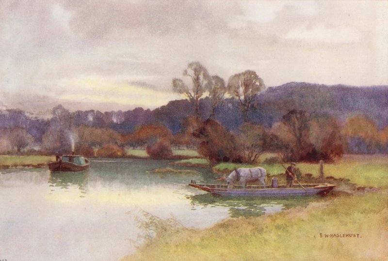 Tamiza: Widok na Nuneham Woods (kolorowa litografia) autorstwa Ernest William Haslehust
