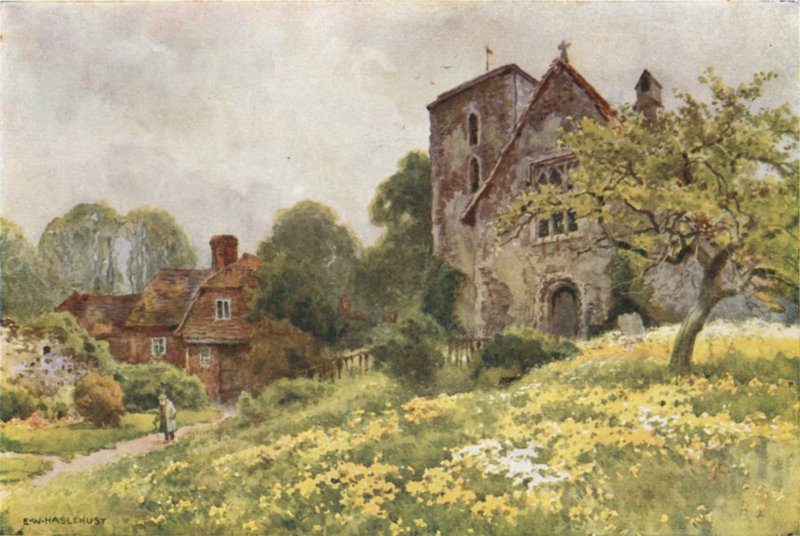 Św. Mikołaj, Harbledown (kolor lito) autorstwa Ernest William Haslehust