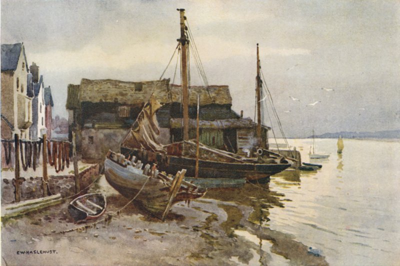 Exe w Topsham (kolor lito) autorstwa Ernest William Haslehust