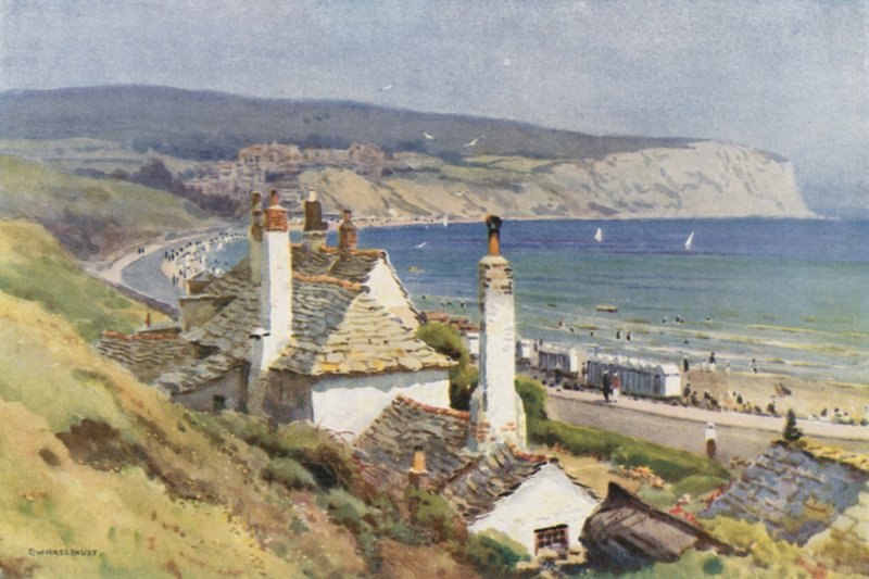 The Fine Sweep of Swanage Bay (członkowie kolorowi) autorstwa Ernest William Haslehust