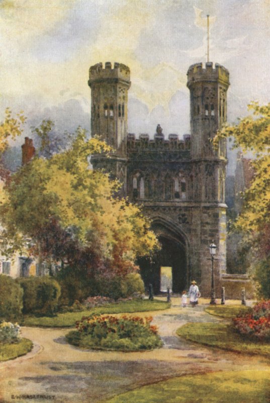 Brama, opactwo św. Augustyna (kolor lito) autorstwa Ernest William Haslehust