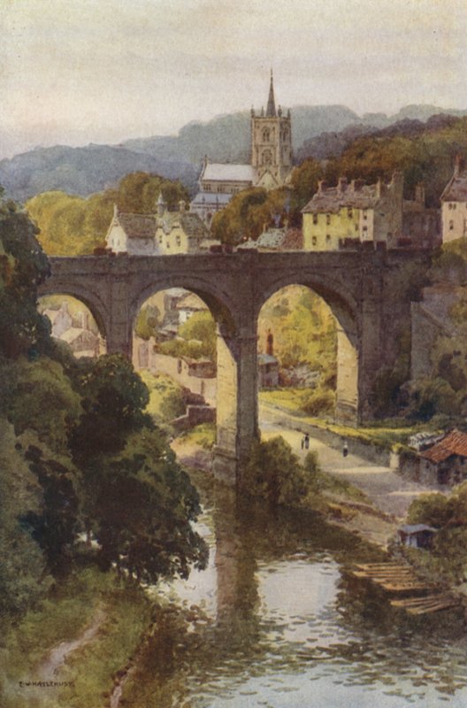 Historyczne Stare Miasto Knaresborough (kolor lito) autorstwa Ernest William Haslehust