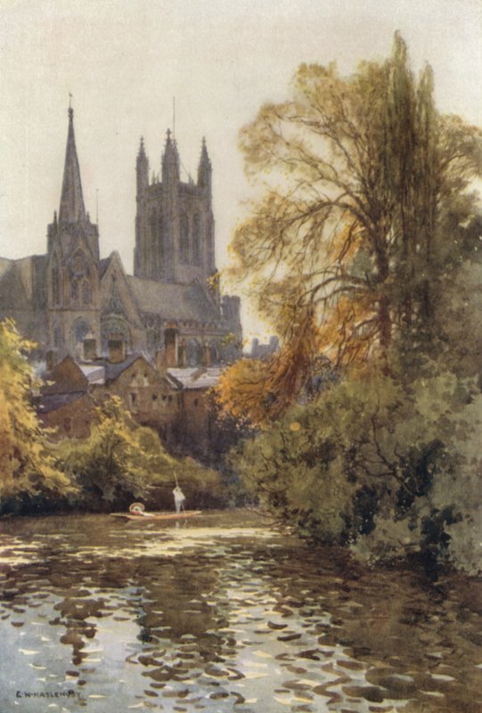 The Leam at Leamington (kolor lito) autorstwa Ernest William Haslehust