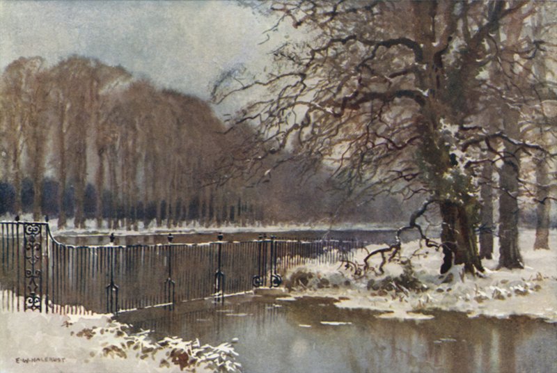 Długa woda zimą (kolor lito) autorstwa Ernest William Haslehust