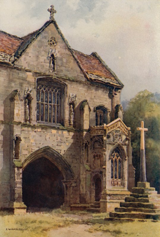 The Priory Gateway, Worksop (litografia kolorowa) autorstwa Ernest William Haslehust
