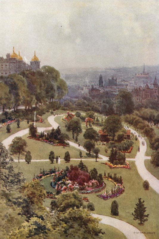 The Valley Gardens, Harrogate (kolor lito) autorstwa Ernest William Haslehust