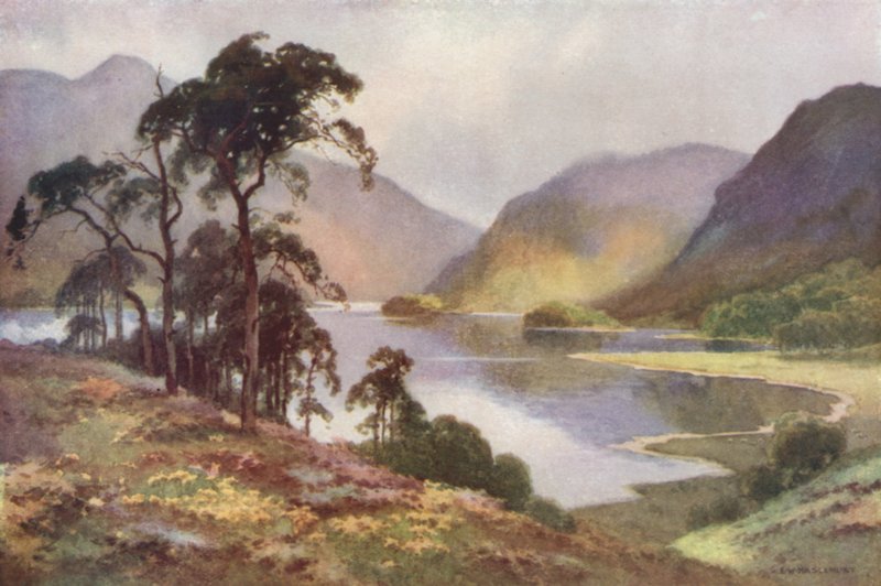 Thirlmere i Helvellyn (kolor lito) autorstwa Ernest William Haslehust