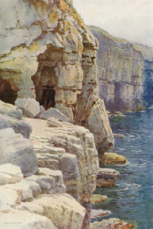 Tilly Whim Caves, Swanage (kolor lito) autorstwa Ernest William Haslehust