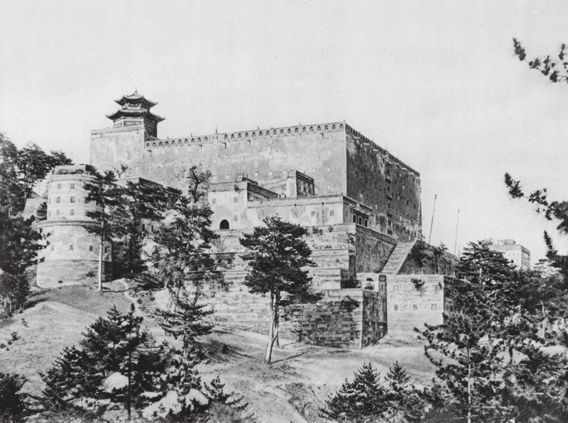 Jehol, Potala, Chihli, główny budynek w Potali, widok od południowego zachodu (zdjęcie czarno-białe) autorstwa Ernst Boerschmann