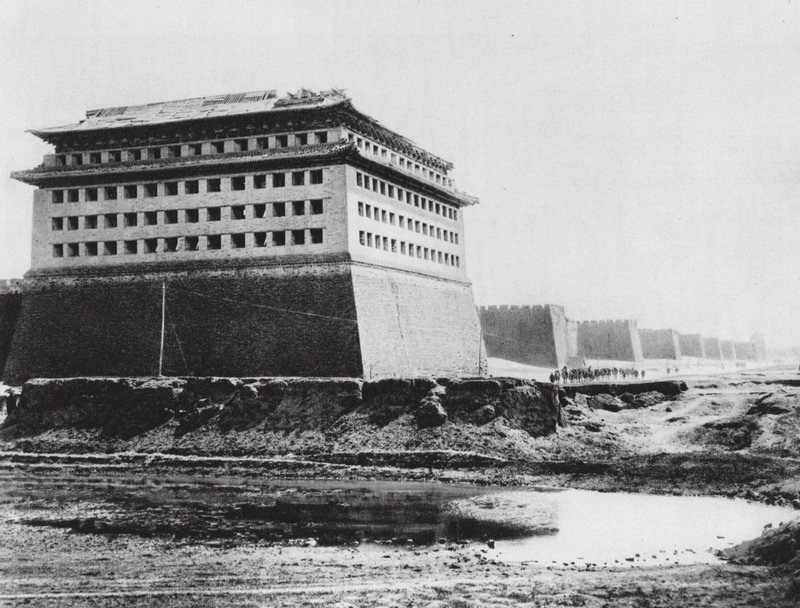 Pekin, Chihli, mur miejski (zdjęcie czarno-białe) autorstwa Ernst Boerschmann