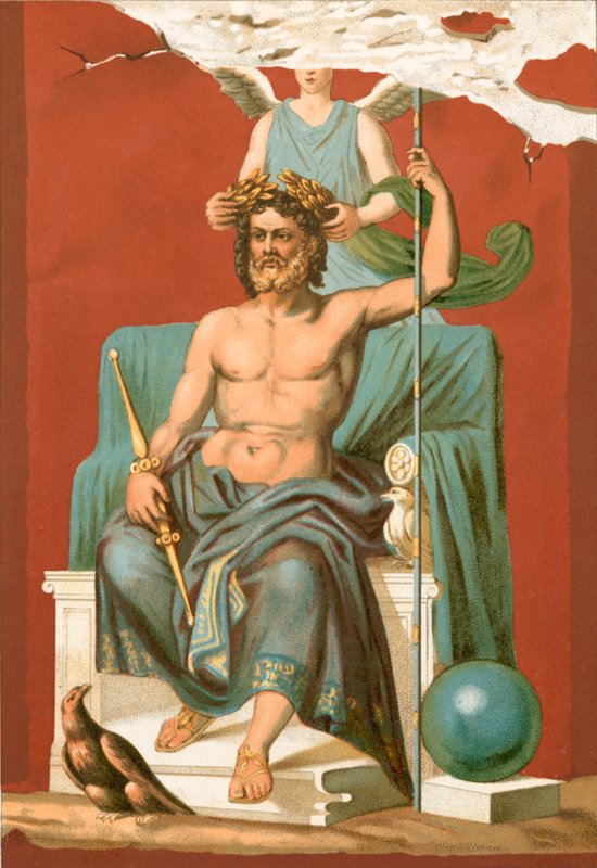 Zeus ukoronowany Zwycięstwem autorstwa Etienne Antoine Eugene Ronjat
