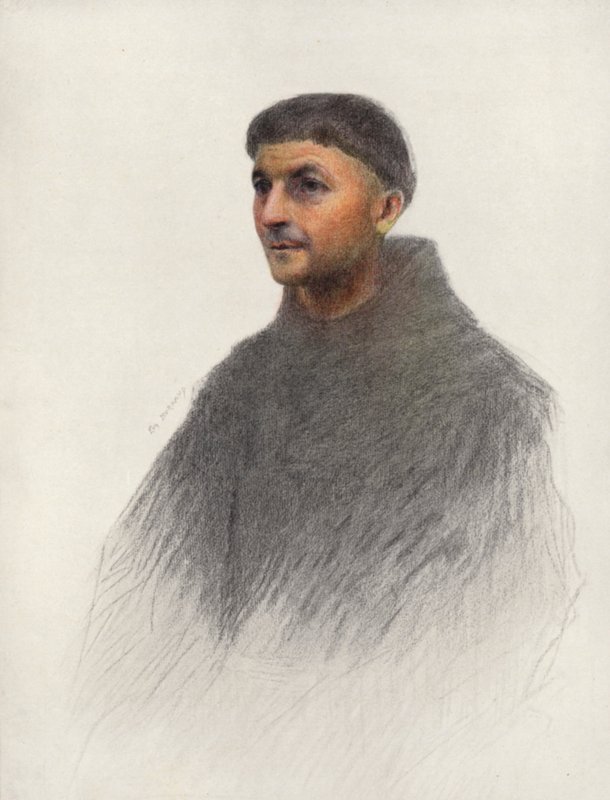 Zakonnik (kolorowa litografia) autorstwa Eugene (after) Burnand