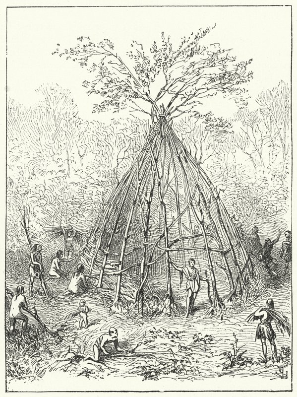 Wczesne zamieszkiwanie człowieka autorstwa Eugene Emmanuel after Viollet le Duc