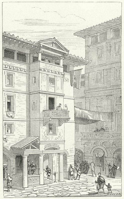 Ulica w starożytnym Rzymie autorstwa Eugene Emmanuel after Viollet le Duc