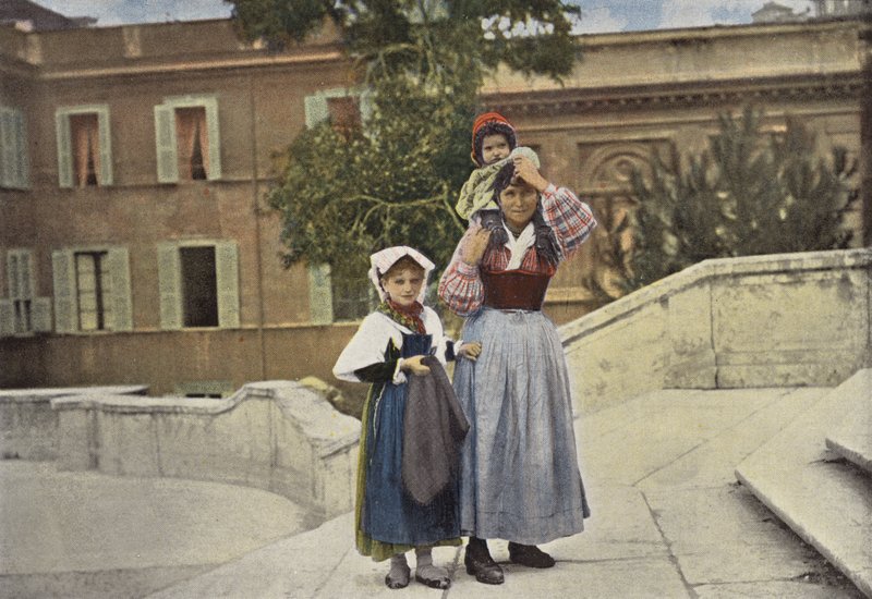 Rzym, rodzina idąca do Trójcy Góry autorstwa European Photographer