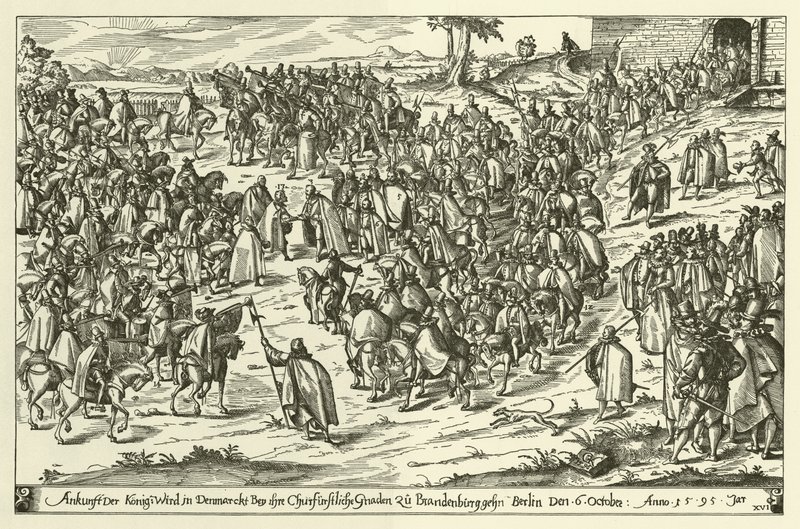 Przybycie króla Danii Chrystiana IV do Berlina z wizytą u Jana Jerzego, elektora brandenburskiego, 6 października 1595 r. autorstwa European School