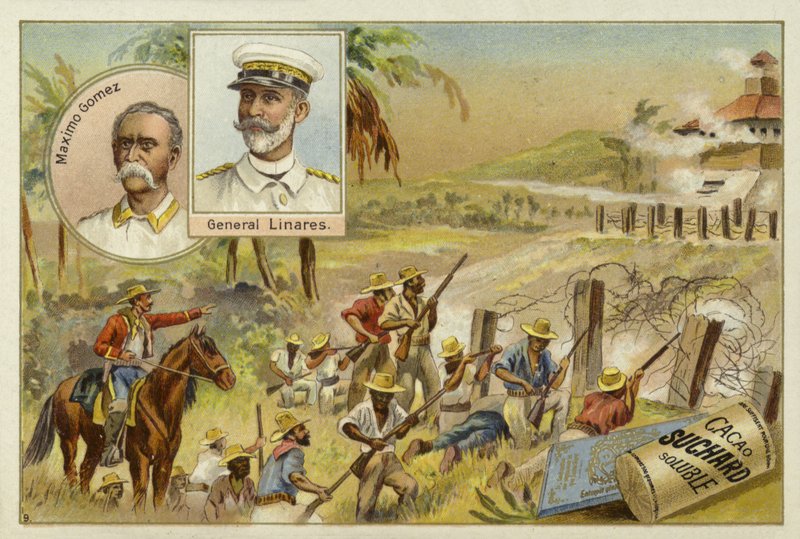 Maximo Gomez, kubański dowódca wojskowy i Arsenio Linares, hiszpański generał, kubańska wojna o niepodległość, 1895-1898 autorstwa European School