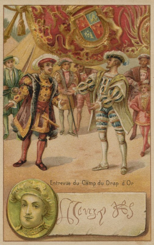 Spotkanie Henryka VIII z Anglii i Franciszka I z Francji na Polu Złotego Płótna, 1520 autorstwa European School