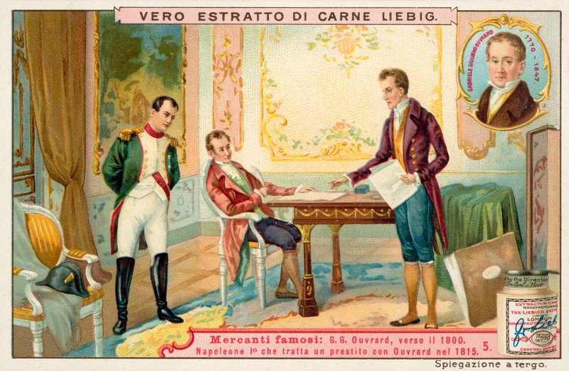 Napoleon negocjuje pożyczkę z francuskim bankierem Gabrielem-Julienem Ouvrardem, 1815 autorstwa European School