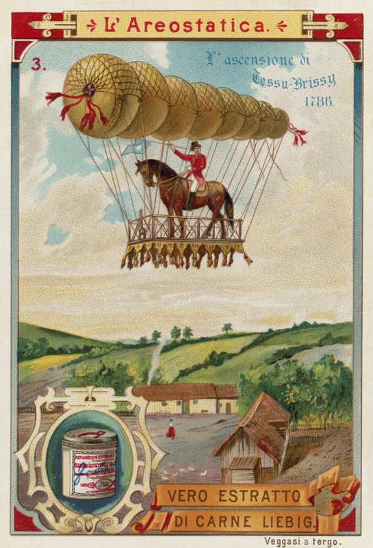 Lot balonem Pierre Testu-Brissys na koniu, 1786 autorstwa European School