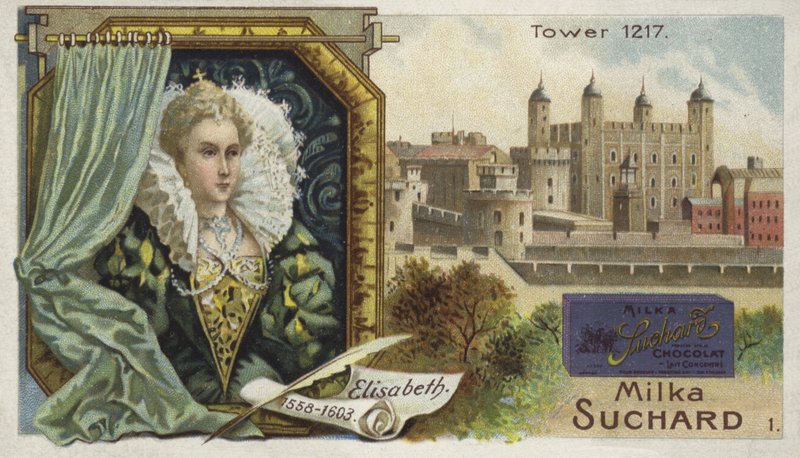 Królowa Anglii Elżbieta I i Tower of London autorstwa European School