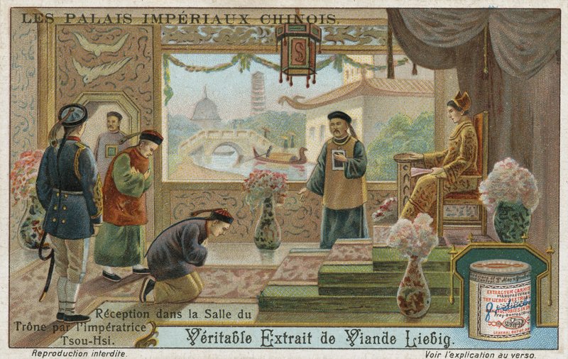 Przyjęcie w sali tronowej przed cesarzową wdową Cixi, Chiny autorstwa European School