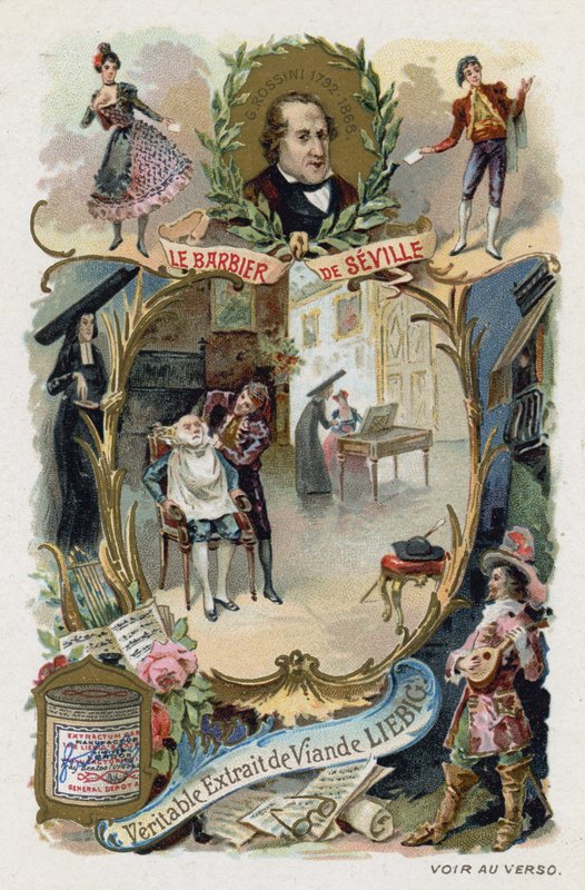 Cyrulik sewilski, Gioachino Rossini (chromolitho) autorstwa European School