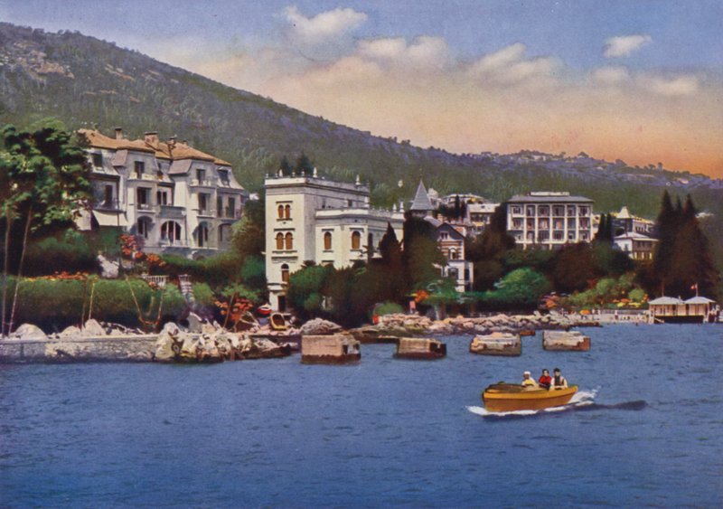 Opatija, obecnie Opatija w Chorwacji: Wille widziane z portu, Sanatorium Dr Horvat i inne (zdjęcie) autorstwa European Photographer