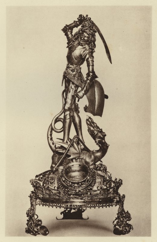 Berlin, Kunstgewerbemuseum, relikwiarz św. Jerzego (zdjęcie czarno-białe) autorstwa European Photographer
