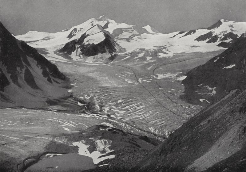 Braunschweiger Hutte, przeciwko Wildspitze, Pitztal (zdjęcie czarno-białe) autorstwa European Photographer