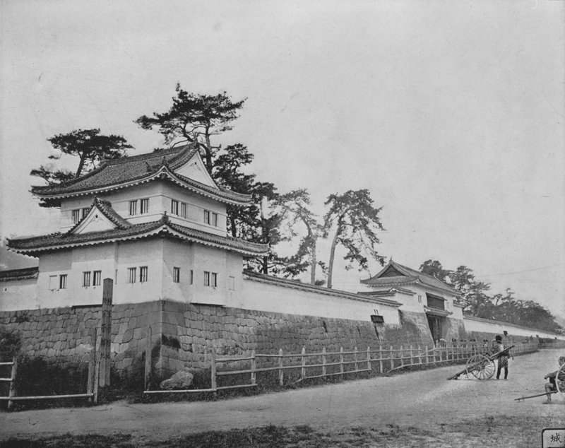 Zamek Nijo, Japonia (zdjęcie czarno-białe) autorstwa European Photographer