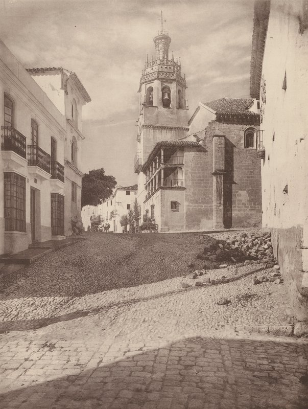 Eglise Santa Maria la Mayor, A Ronda (zdjęcie czarno-białe) autorstwa European Photographer