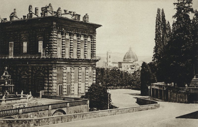 Włochy, Florencja, Pałac Pitti (zdjęcie czarno-białe) autorstwa European Photographer